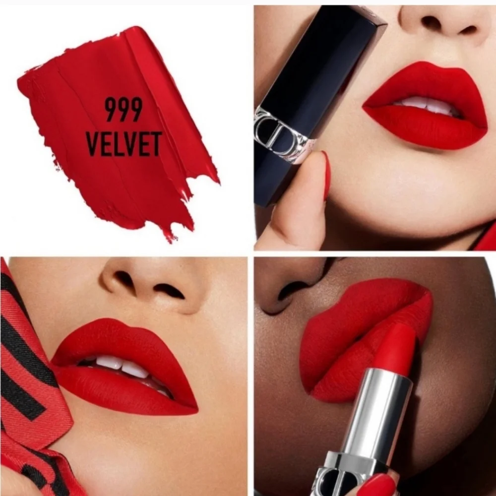 - Dior 999 Rouge Lipstick Velvet Couture Colour ‎ Embossed Logo